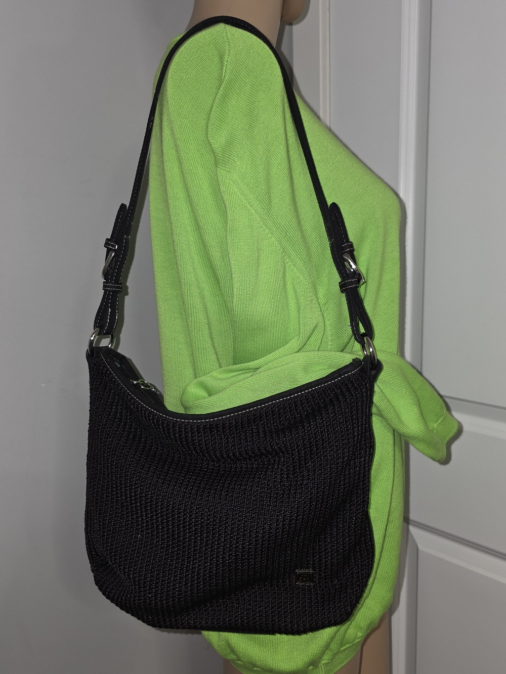 The Sak Black Woven Hobo Shoulder Bag